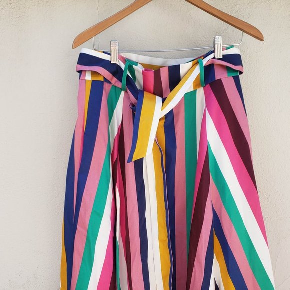 Boden Brooke Blue and Formica Stripe Belted Skirt - Picture 11 of 13